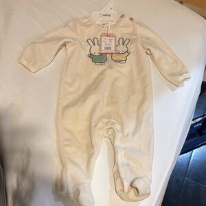 Miffy White Kids Footie with Bunny Design